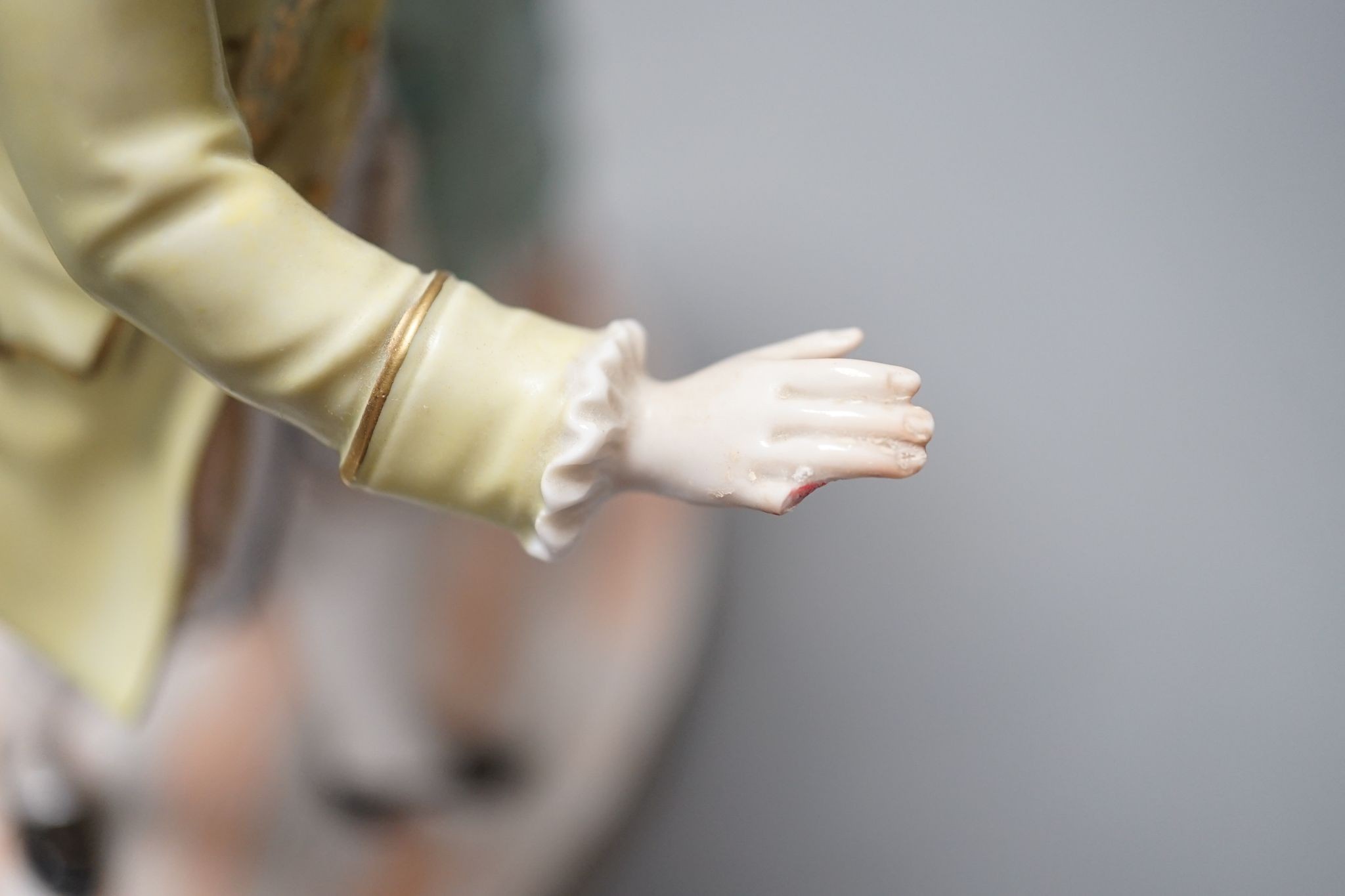 A Dresden porcelain group of a dancing couple 21cm